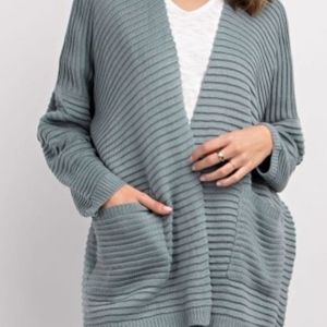 Easel Size Medium Teal Slouchy Cardigan